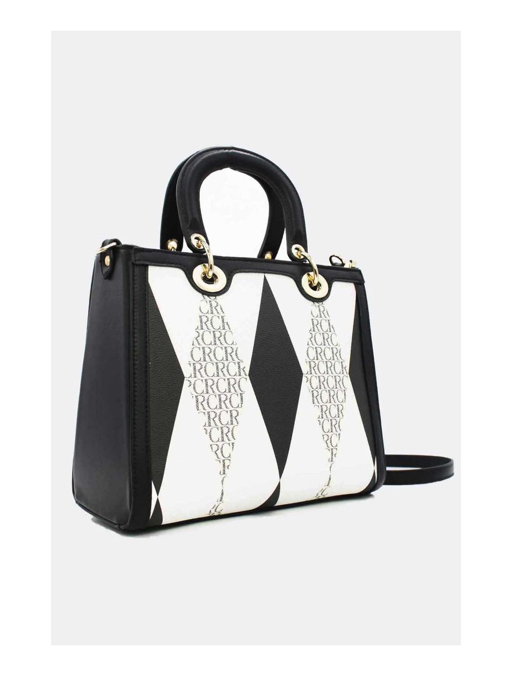 Tom&eva Sac à Main Décoré Des Losanges-22B-5675-Noir