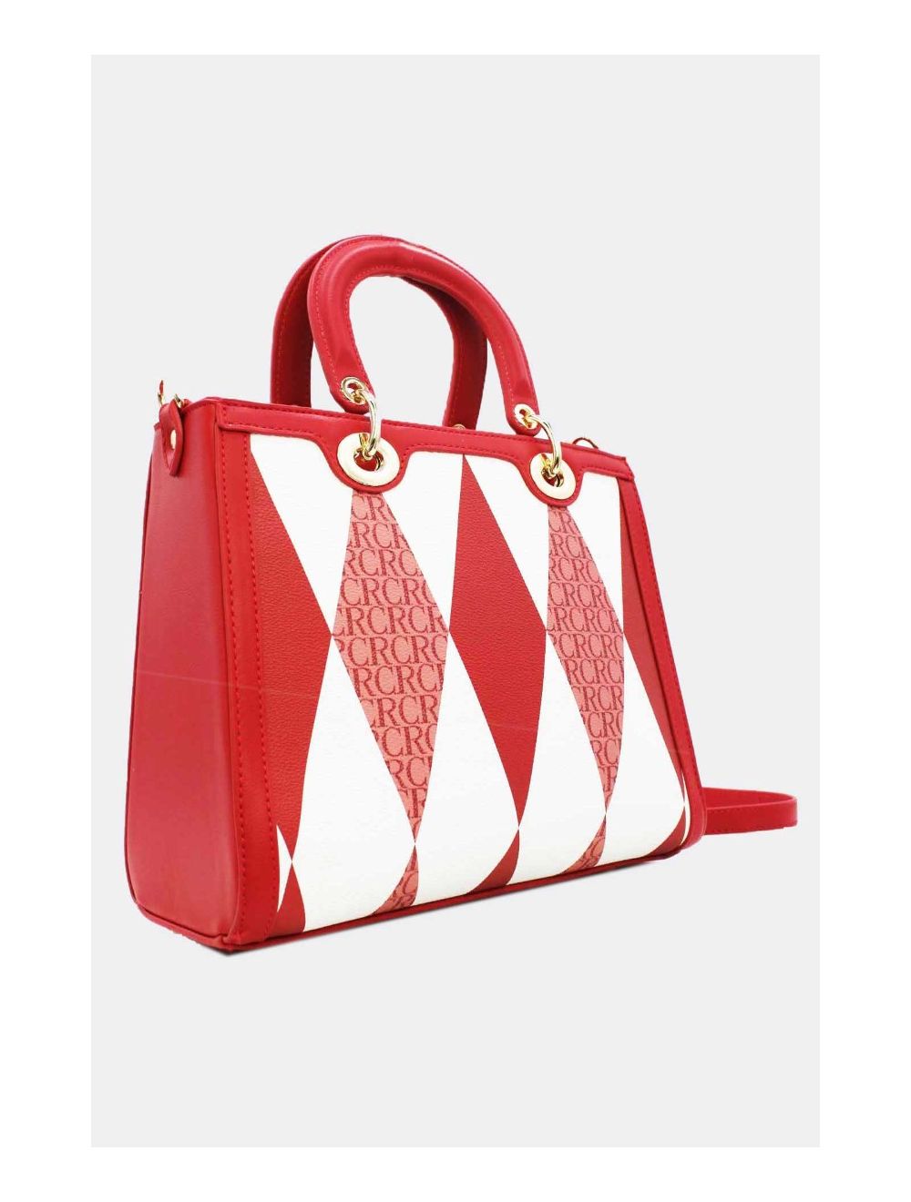 Tom&eva Sac à Main Décoré Des Losanges-22B-5675-Rouge