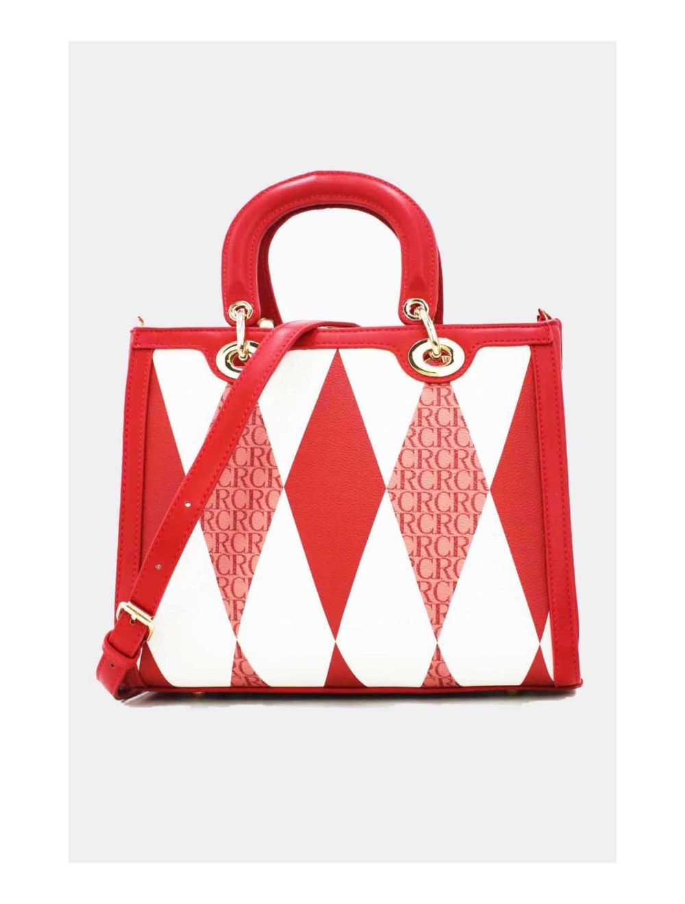 tom&eva Sac à Main Décoré Des Losanges-22B-5675-Rouge