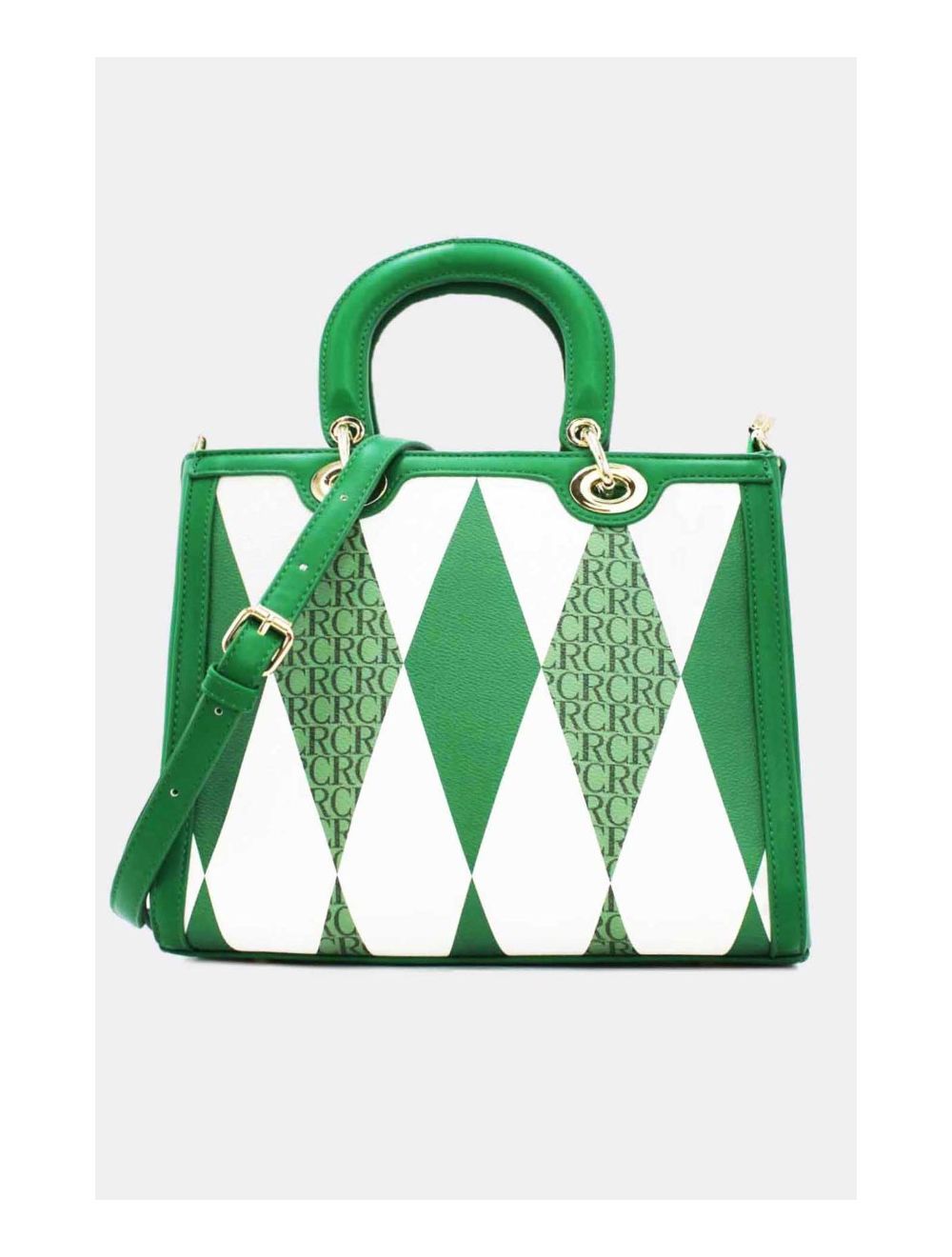 tom&eva Sac à Main Décoré Des Losanges-22B-5675-Vert