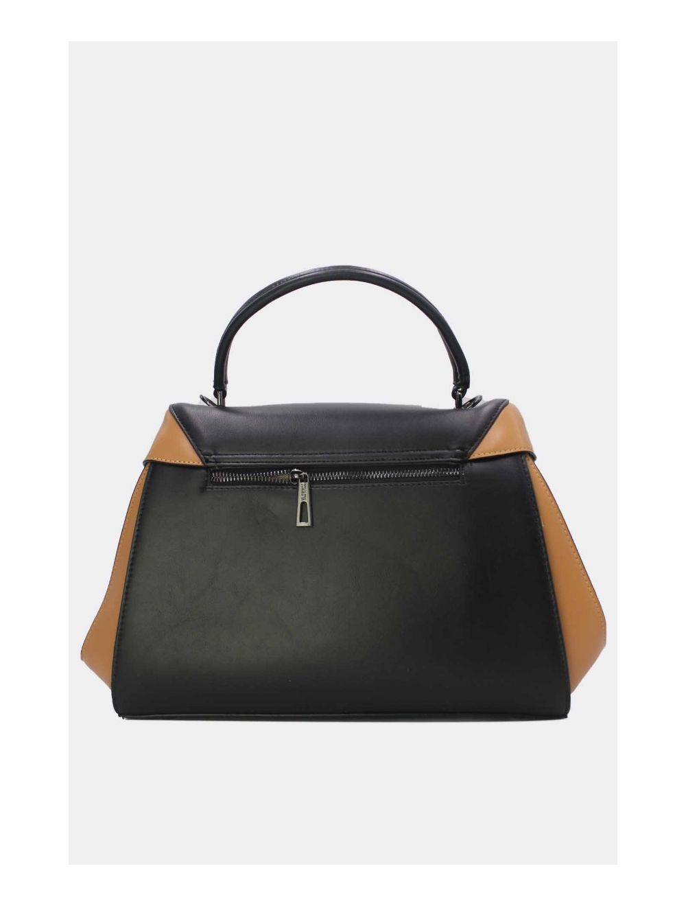 Tom&eva Sac à Main Effet à Rabat Costume 24B-6005-Black/Apricot