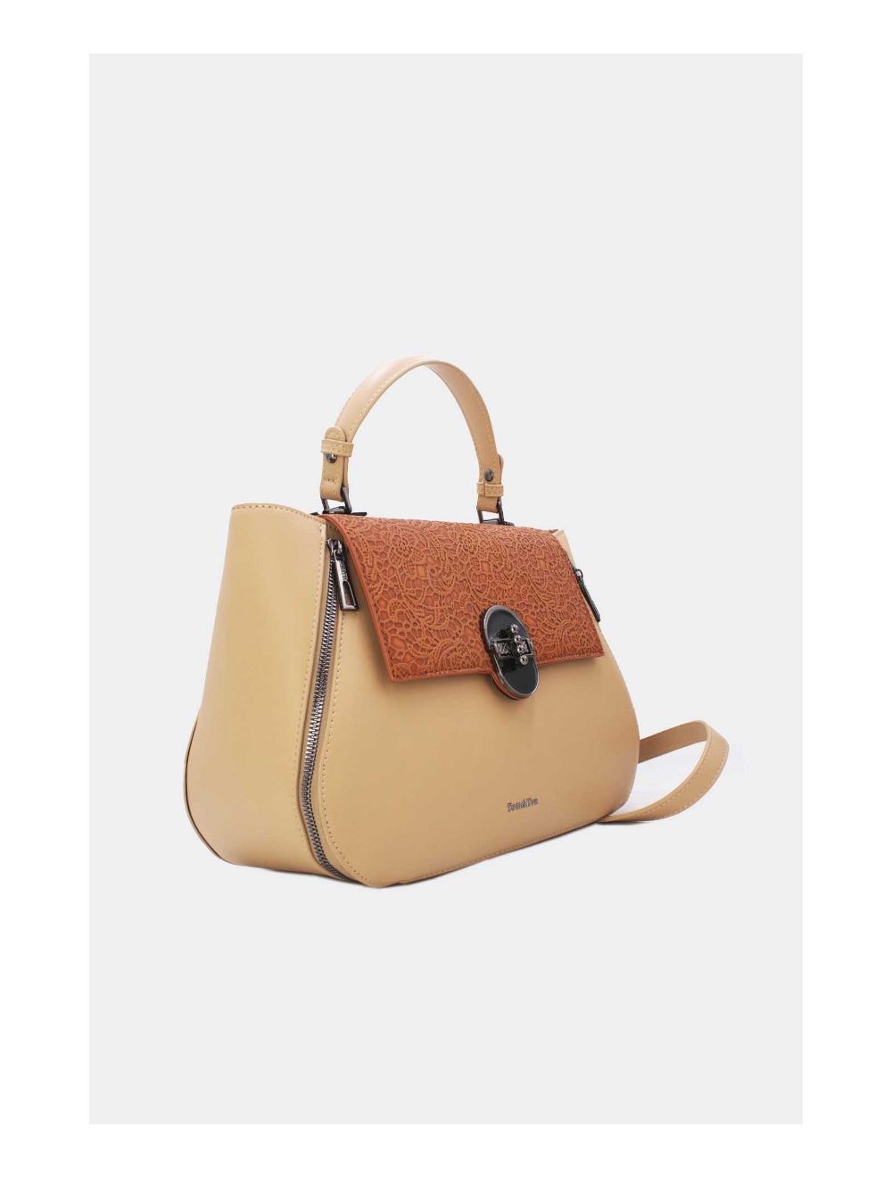 Tom&eva Sac à Main Effet Broderie Florale 24B-6102-Apricot