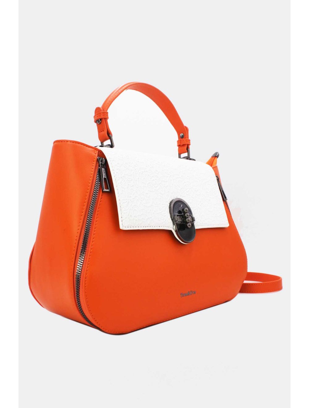 tom&eva Sac à Main Effet Broderie Florale 24B-6102-Orange