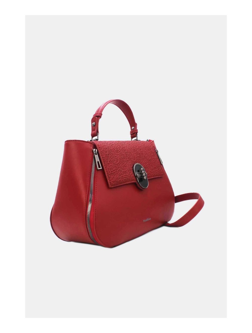 Tom&eva Sac à Main Effet Broderie Florale 24B-6102-Red