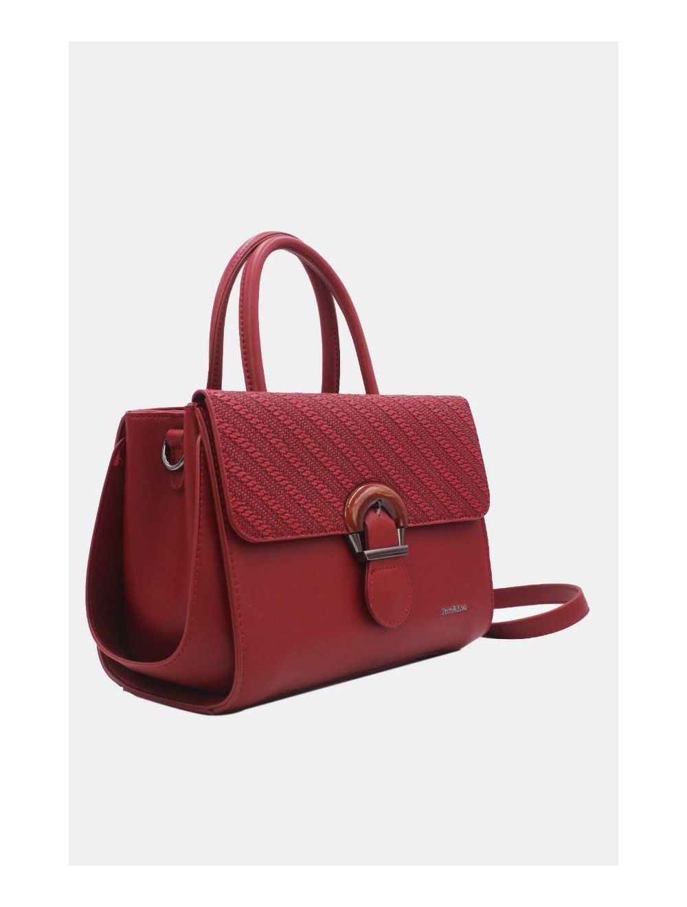 Tom&eva Sac à Main Effet Broderie Florale 24B-6112-Burgundy