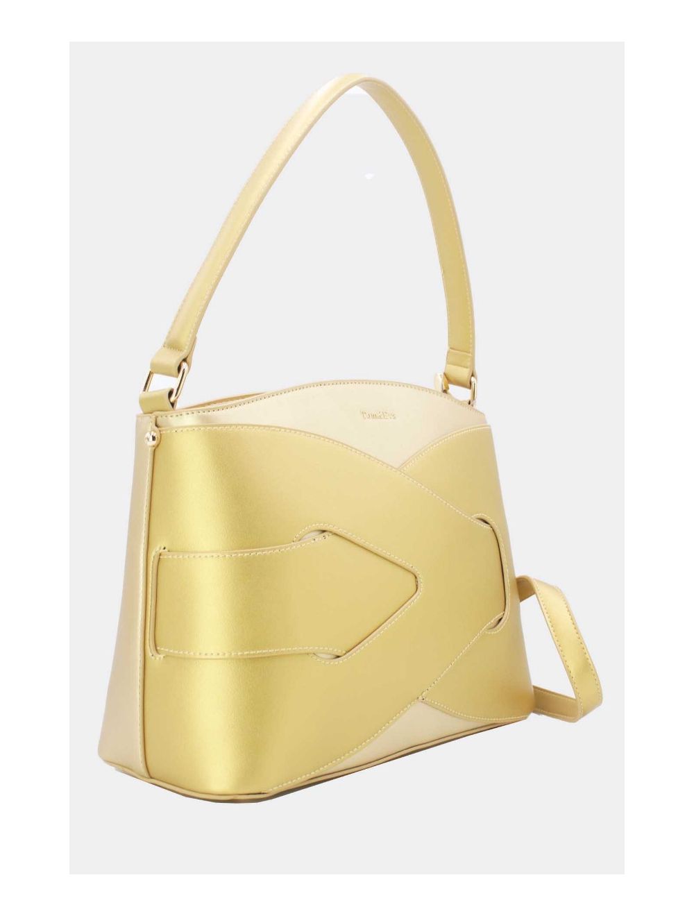 Tom&eva Sac à Main Effet Cuir Lisse Bicolore 24B-5820-L.Gold/D.Gold