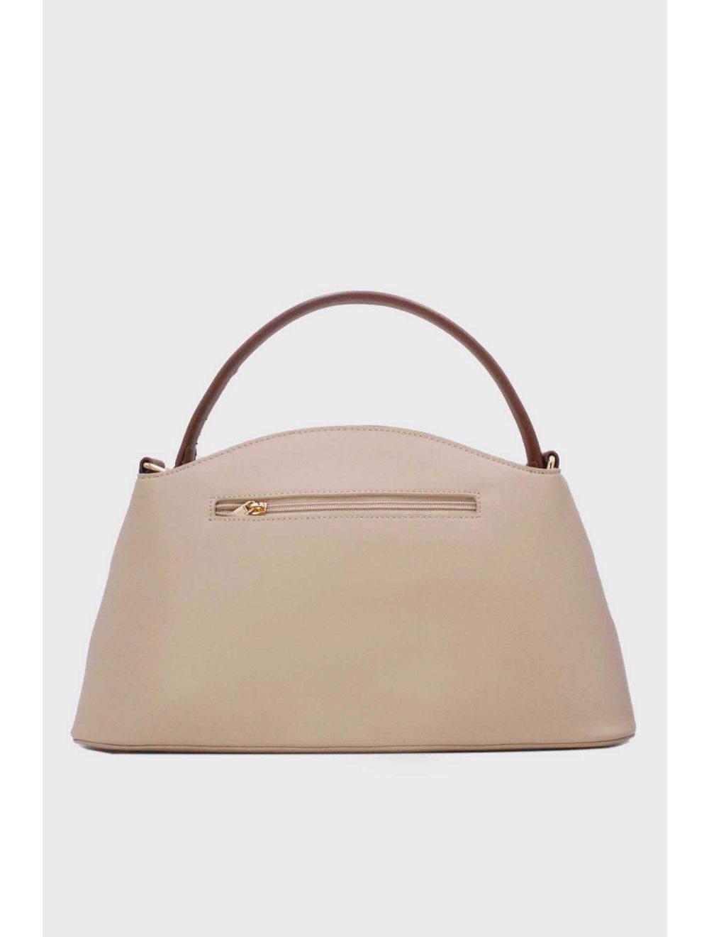 Tom&eva Sac à Main Effet Cuir Lisse Bicolore 24B-5862-Apricot/Coffee