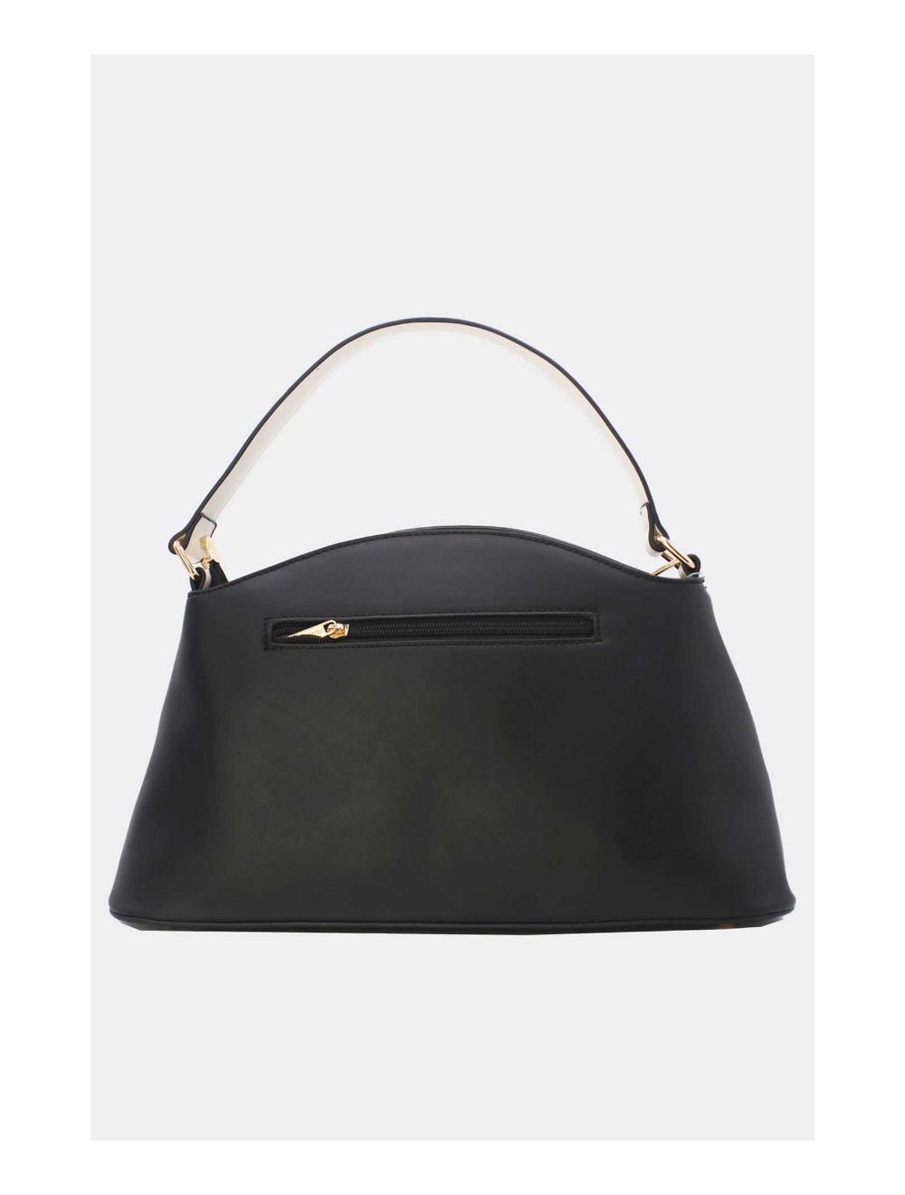 Tom&eva Sac à Main Effet Cuir Lisse Bicolore 24B-5862-Black/White