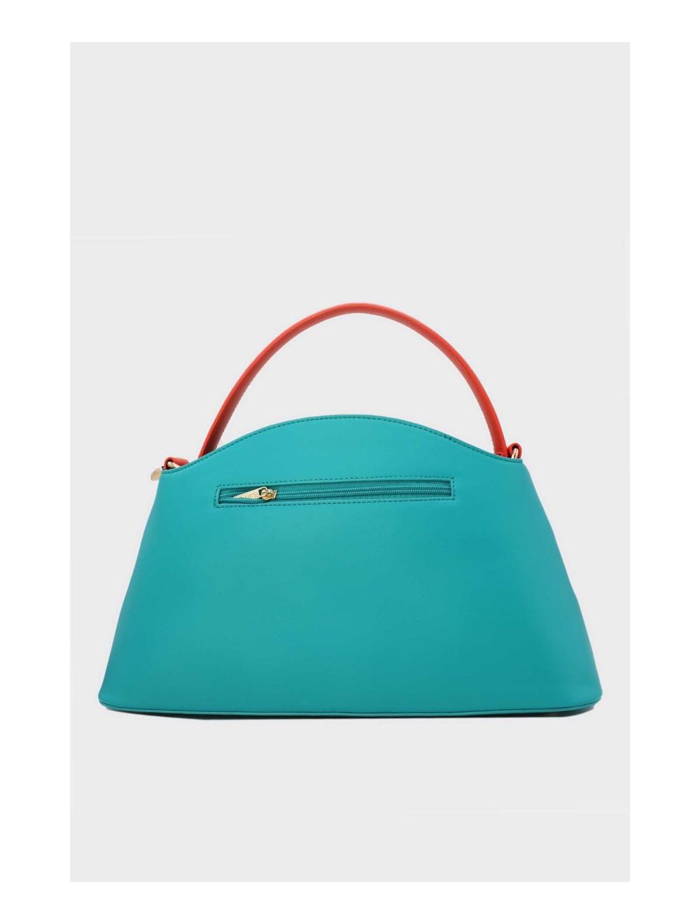 Tom&eva Sac à Main Effet Cuir Lisse Bicolore 24B-5862-Blue/Orange