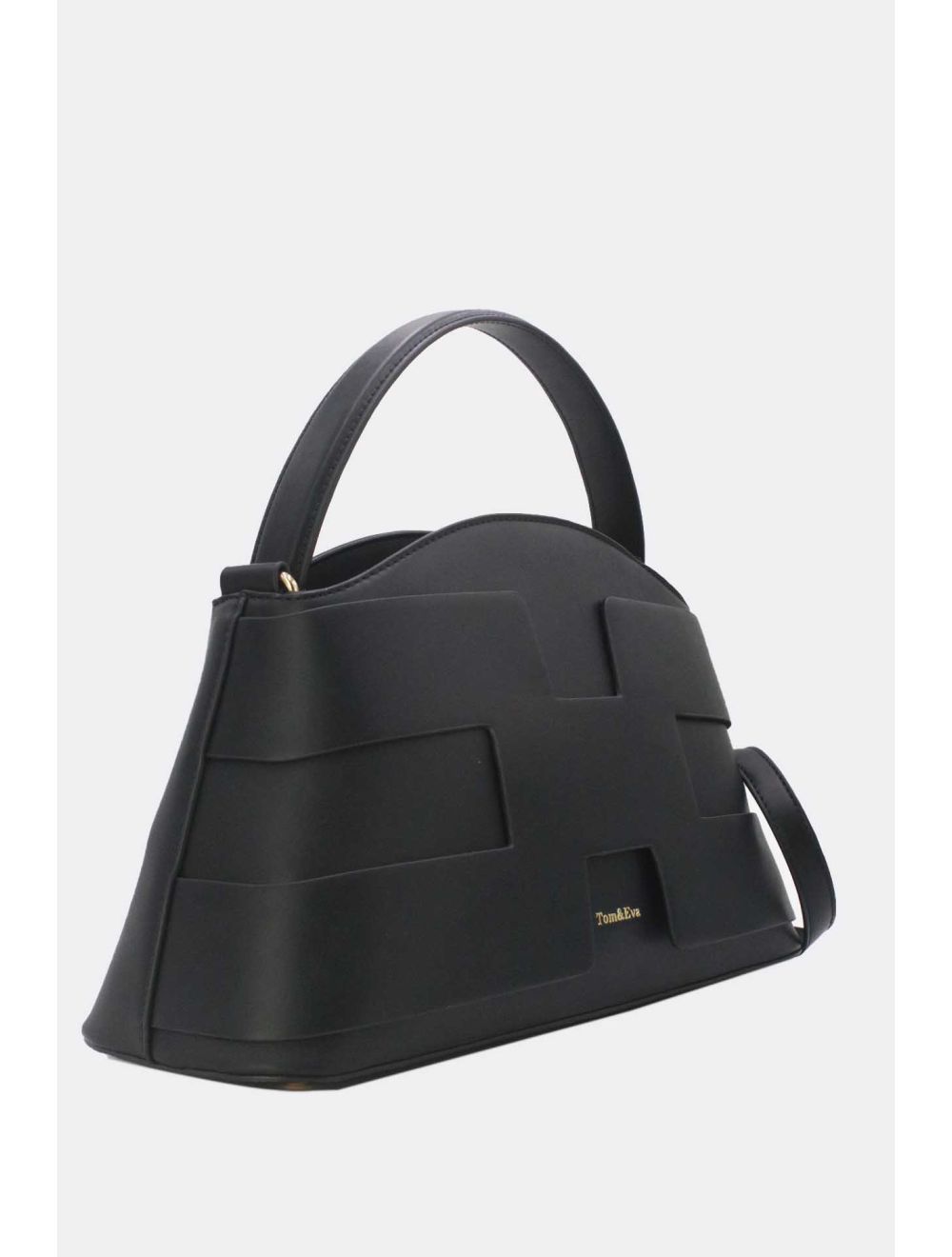 Tom&eva Sac à Main Effet Cuir Lisse Bicolore 24B-5862-Noir