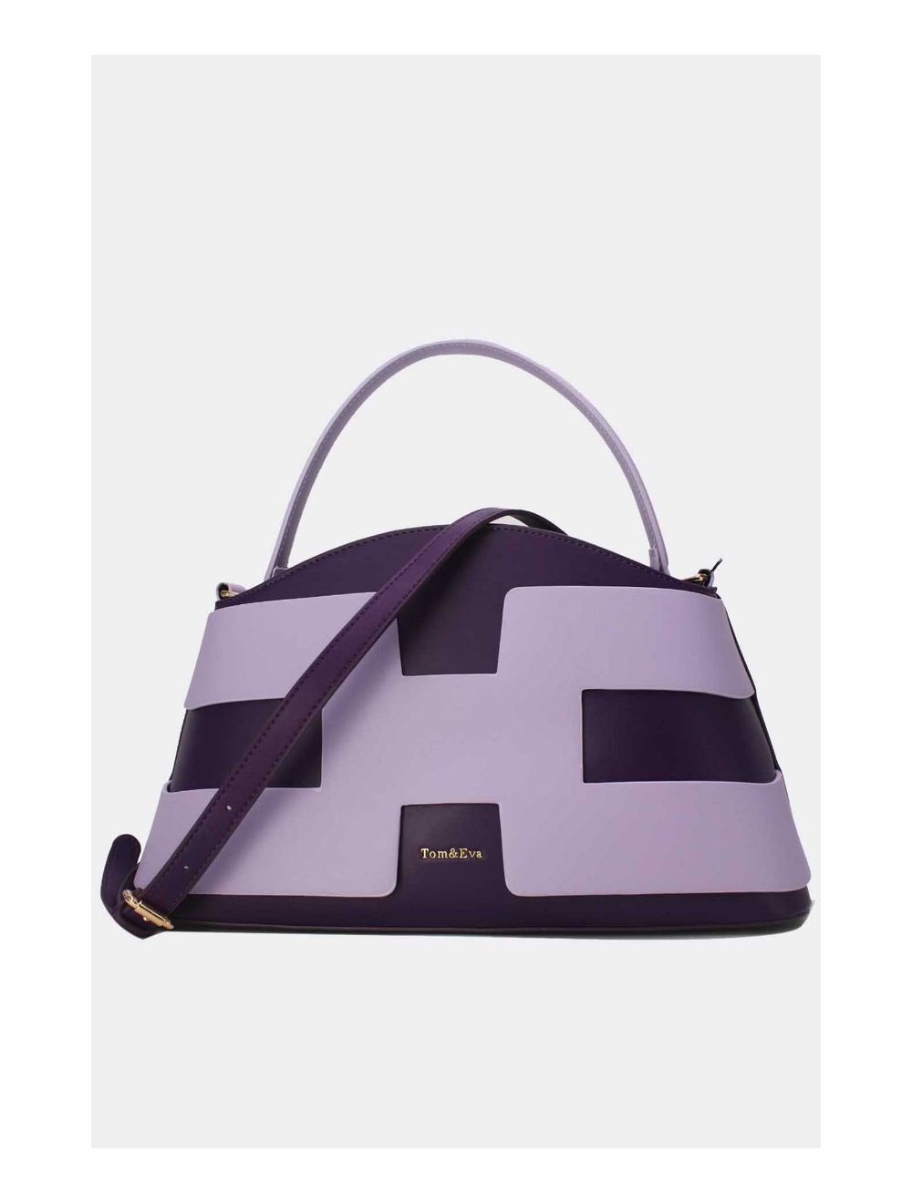 Tom&eva Sac à Main Effet Cuir Lisse Bicolore 24B-5862-Purple/L.Purple