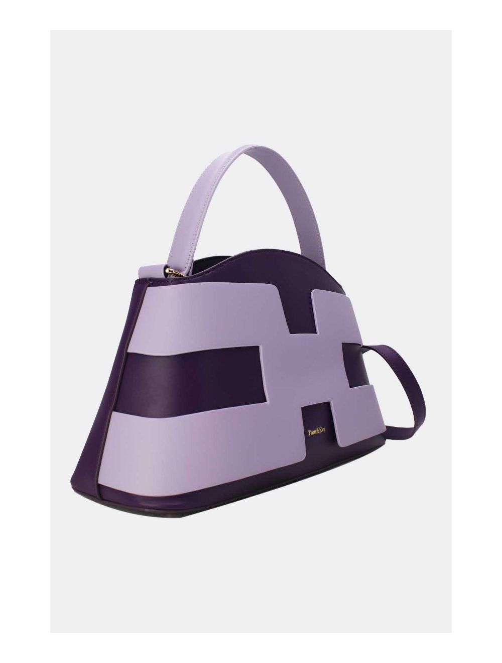 Tom&eva Sac à Main Effet Cuir Lisse Bicolore 24B-5862-Purple/L.Purple