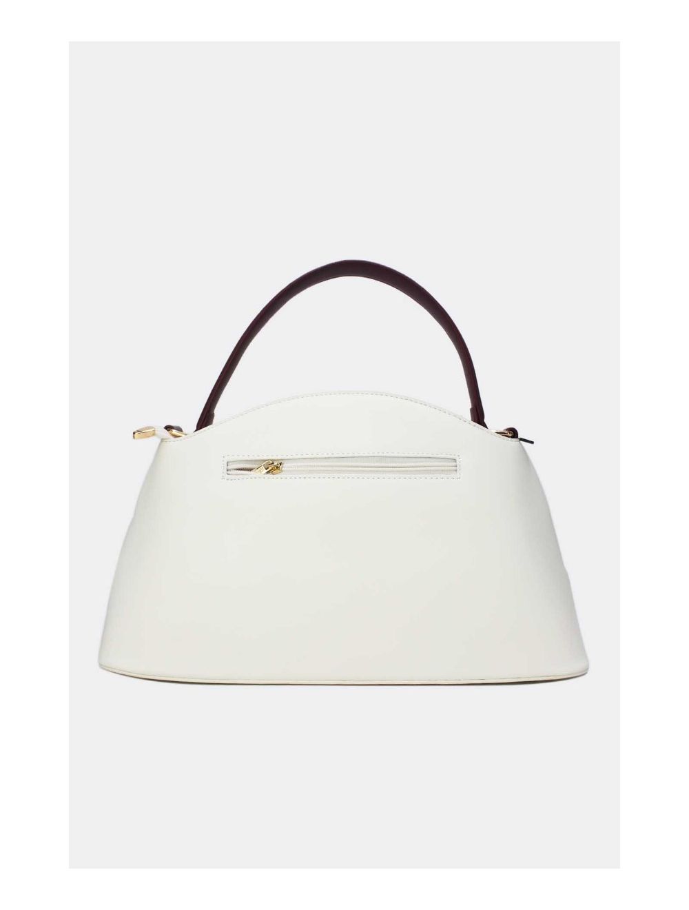 Tom&eva Sac à Main Effet Cuir Lisse Bicolore 24B-5862-White/Burgundy