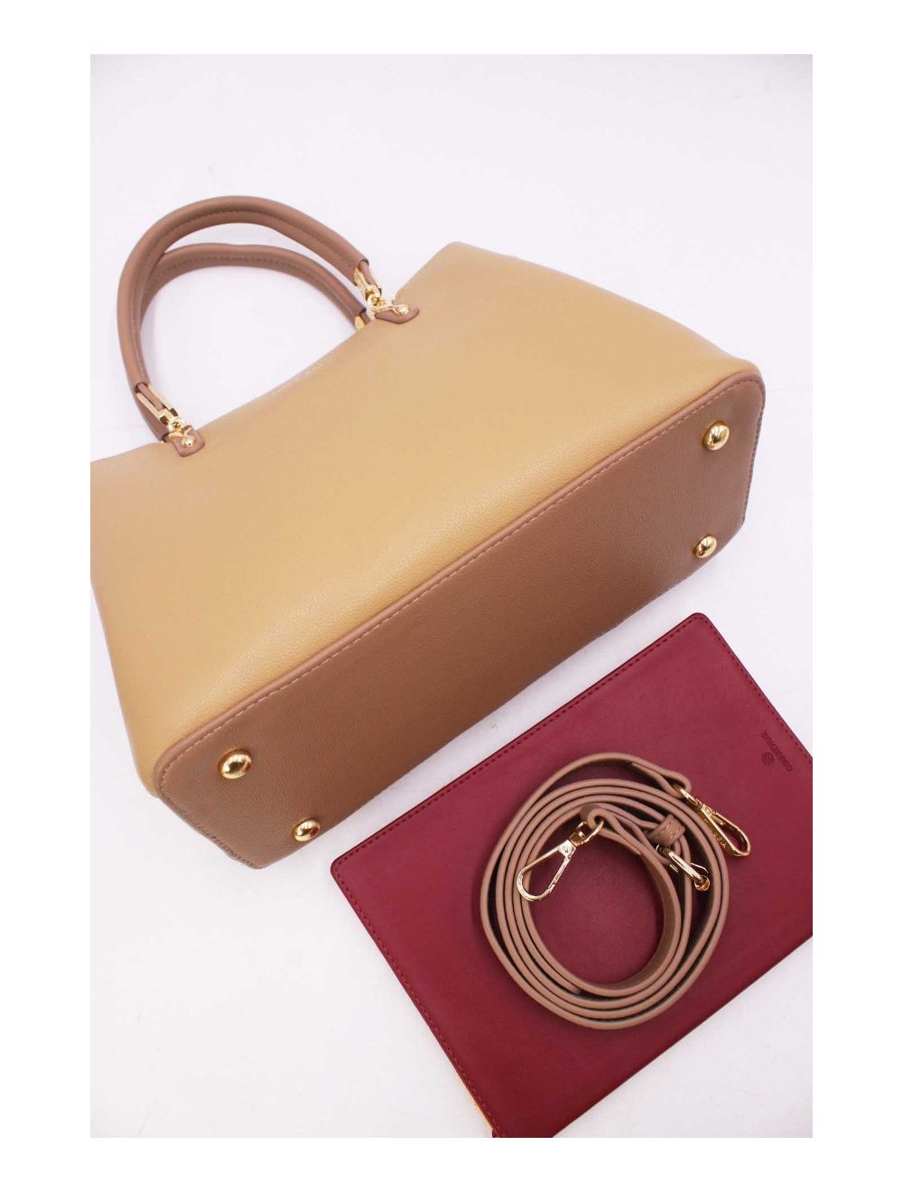 tom&eva Sac à Main Effet Cuir Minimaliste 24B-6079-Abricot