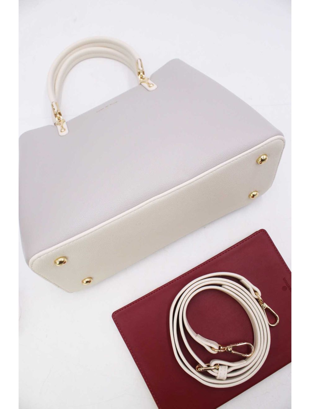 Tom&eva Sac à Main Effet Cuir Minimaliste 24B-6079-Gris