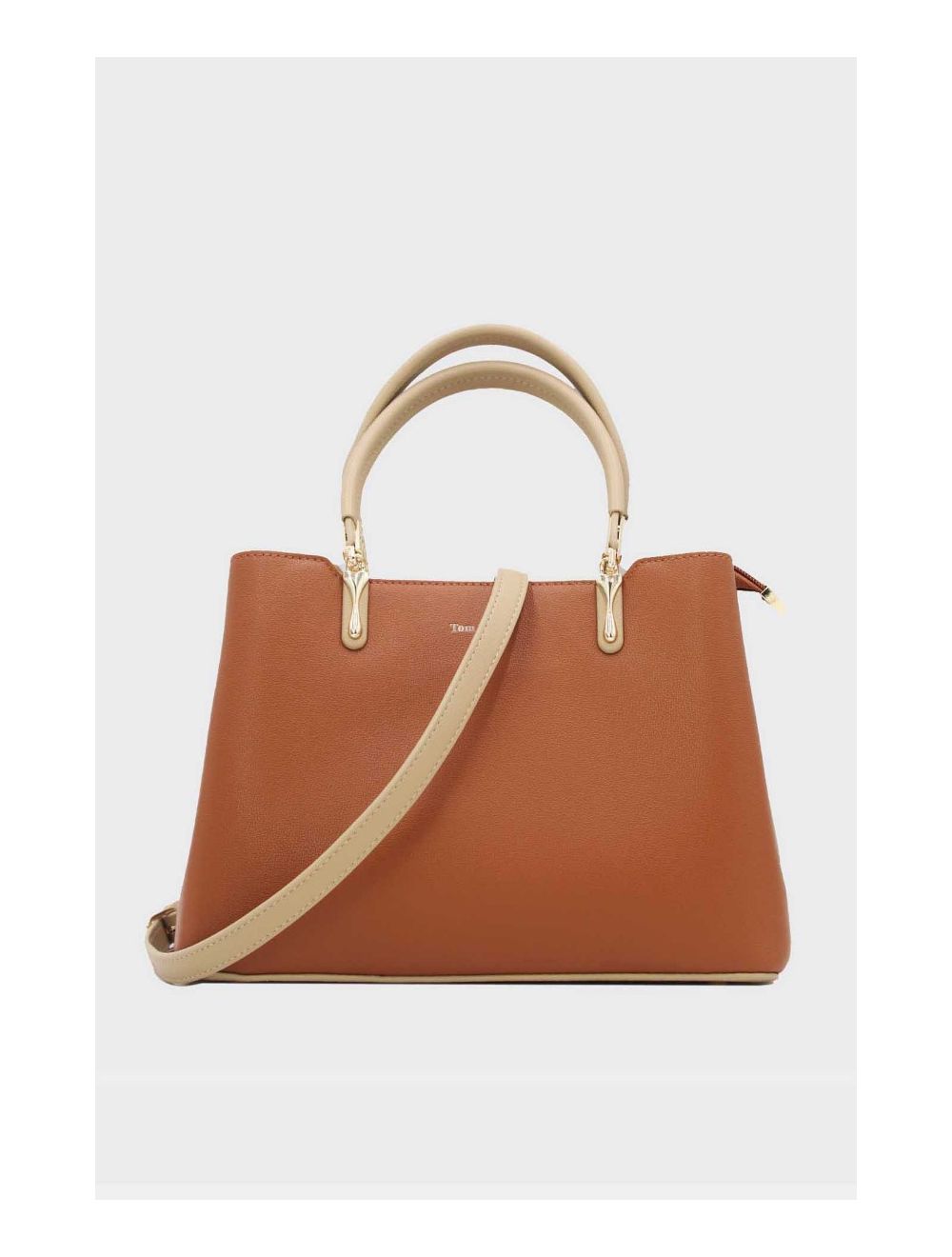 Tom&eva Sac à Main Effet Cuir Minimaliste 24B-6079-Marron