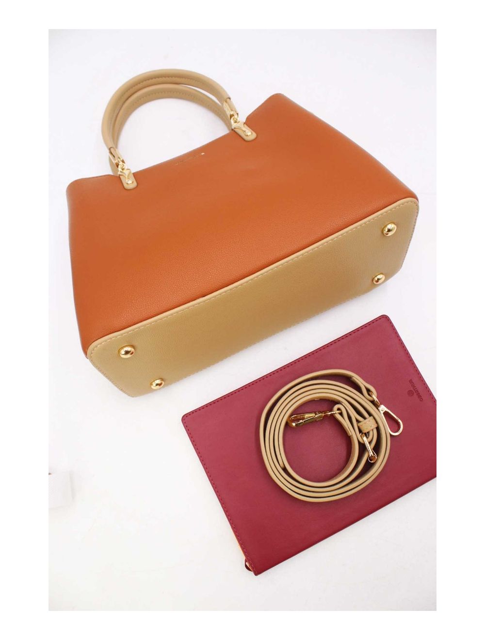 tom&eva Sac à Main Effet Cuir Minimaliste 24B-6079-Marron