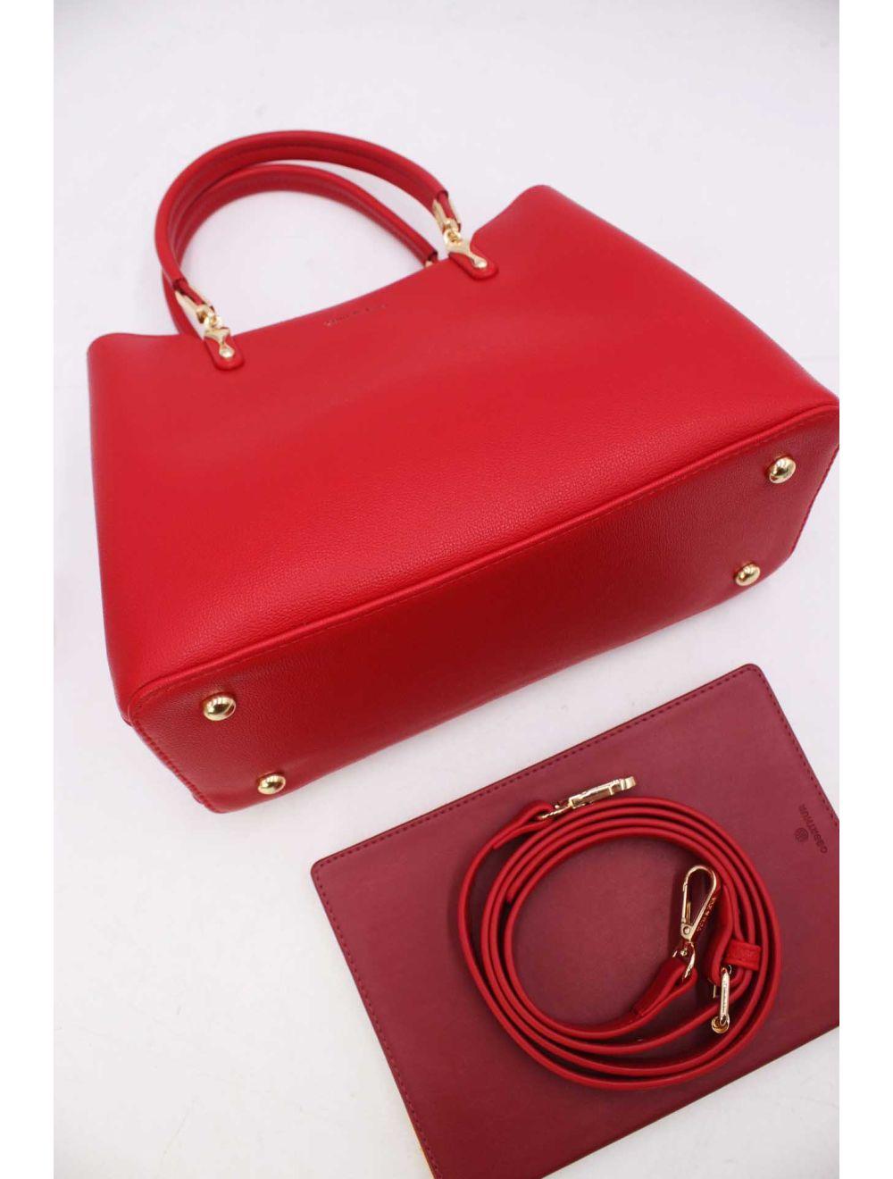 Tom&eva Sac à Main Effet Cuir Minimaliste 24B-6079-Rouge