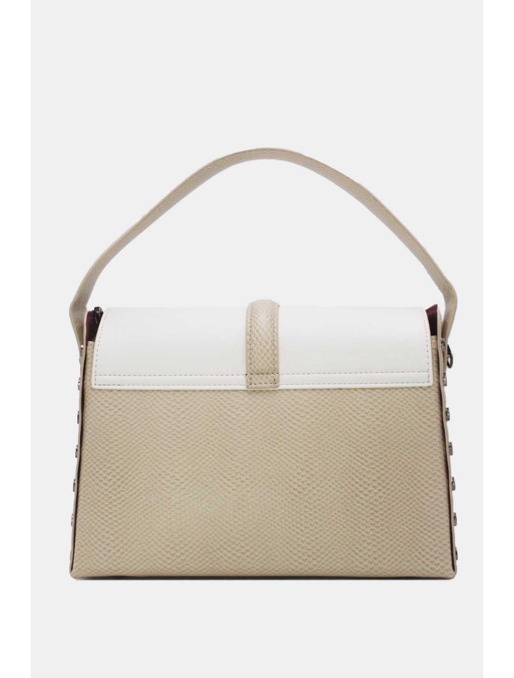 Tom&eva Sac à Main Effet Cuir Serpent-24B-5931-Abricot/White