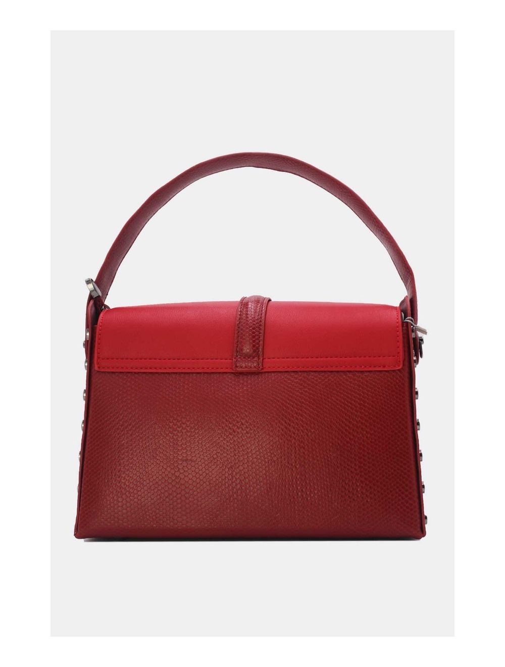 Tom&eva Sac à Main Effet Cuir Serpent-24B-5931-Burgundy/Red
