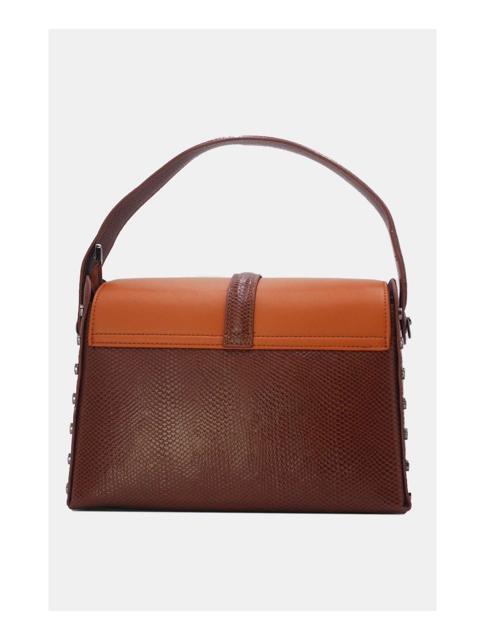 Tom&eva Sac à Main Effet Cuir Serpent-24B-5931-Coffee/Brown