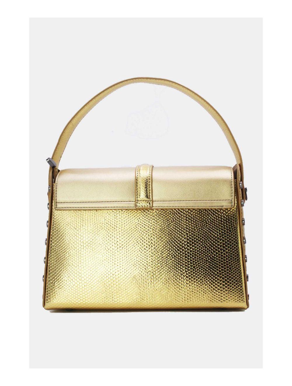 Tom&eva Sac à Main Effet Cuir Serpent-24B-5931-Doré