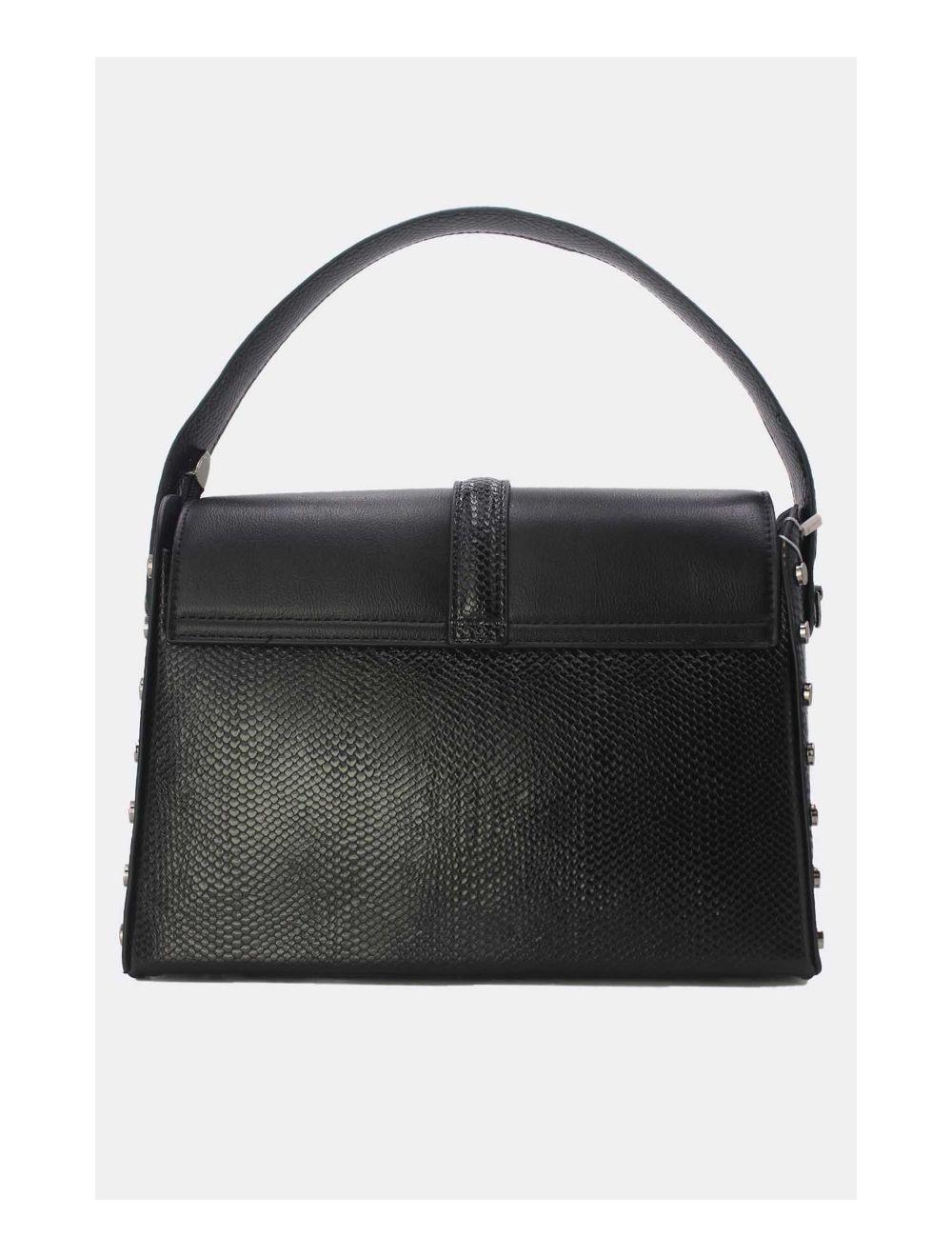 Tom&eva Sac à Main Effet Cuir Serpent-24B-5931-Noir