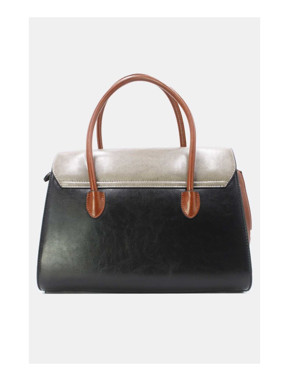 Tom&eva Sac à Main Effet Cuir Style Vintage-24B-5866-Black/Grey/Brown