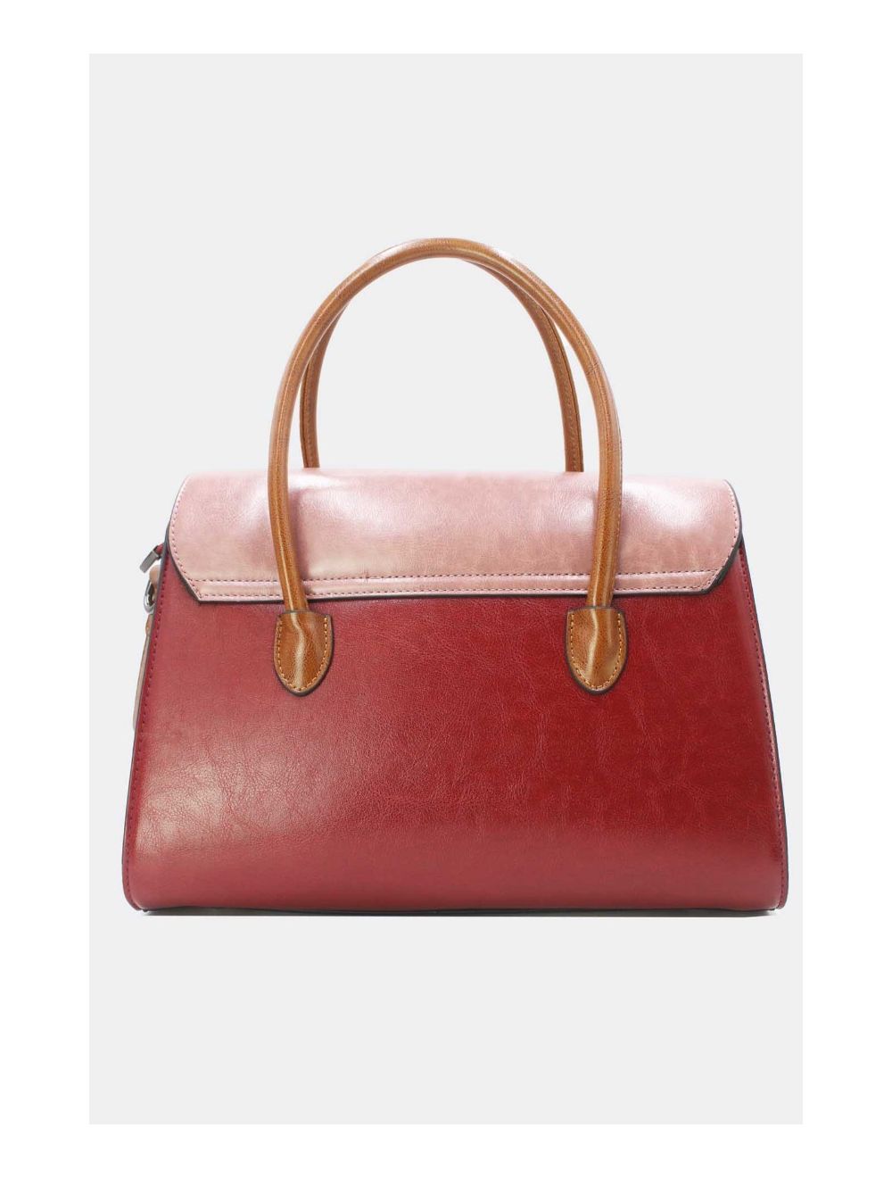 Tom&eva Sac à Main Effet Cuir Style Vintage-24B-5866-Burgundy/Pink/Brown