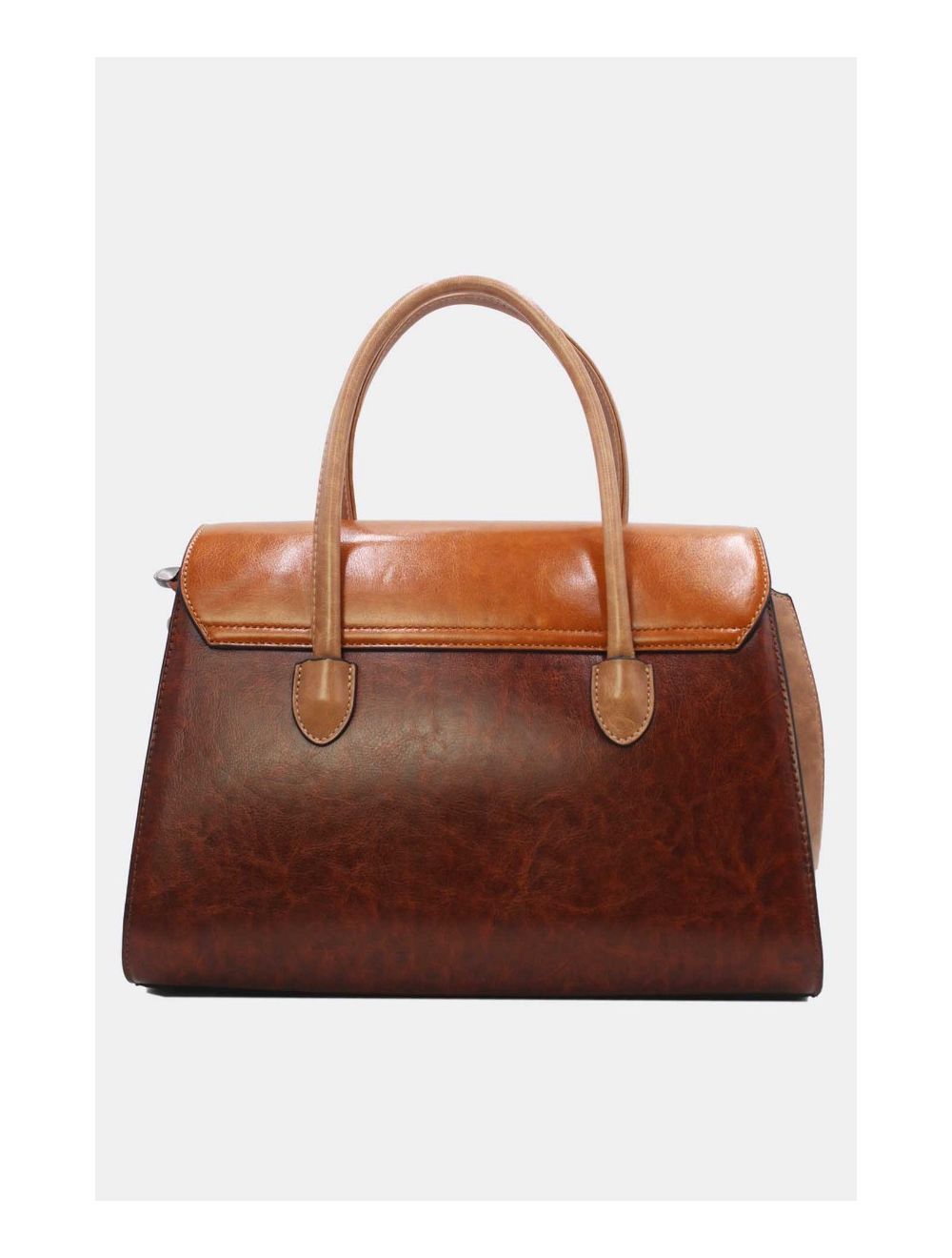 Tom&eva Sac à Main Effet Cuir Style Vintage-24B-5866-Coff/Brown/Apricot