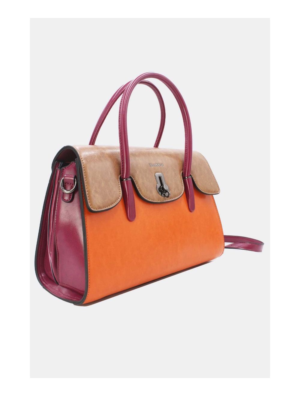 Tom&eva Sac à Main Effet Cuir Style Vintage-24B-5866-Orange/Apricot/Rose