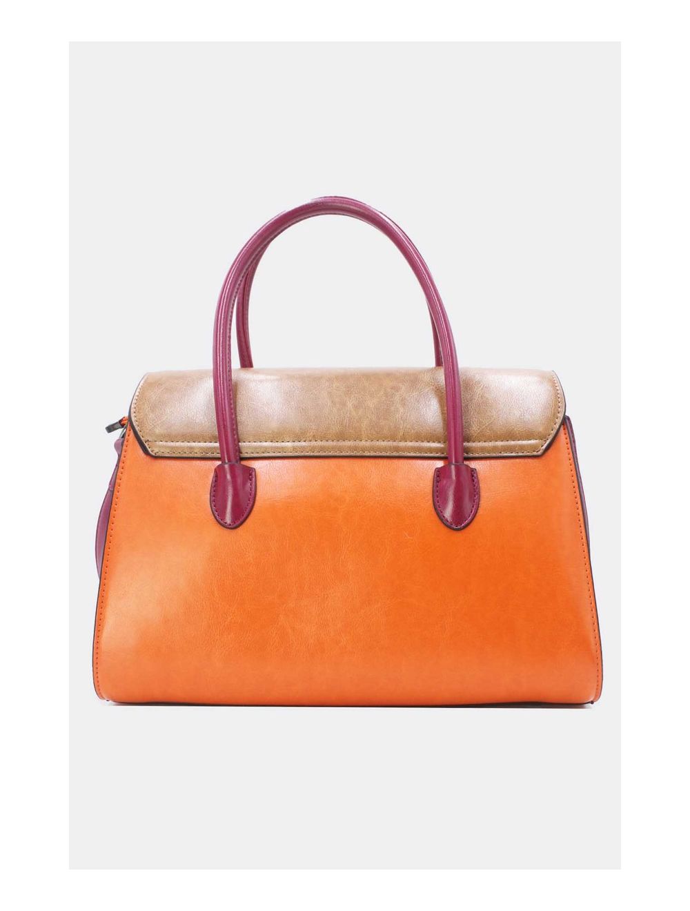 Tom&eva Sac à Main Effet Cuir Style Vintage-24B-5866-Orange/Apricot/Rose