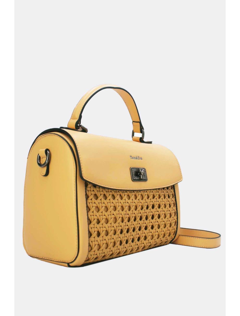 Tom&eva Sac à Main Effet Osier Tressé 24B-6033-Abricot