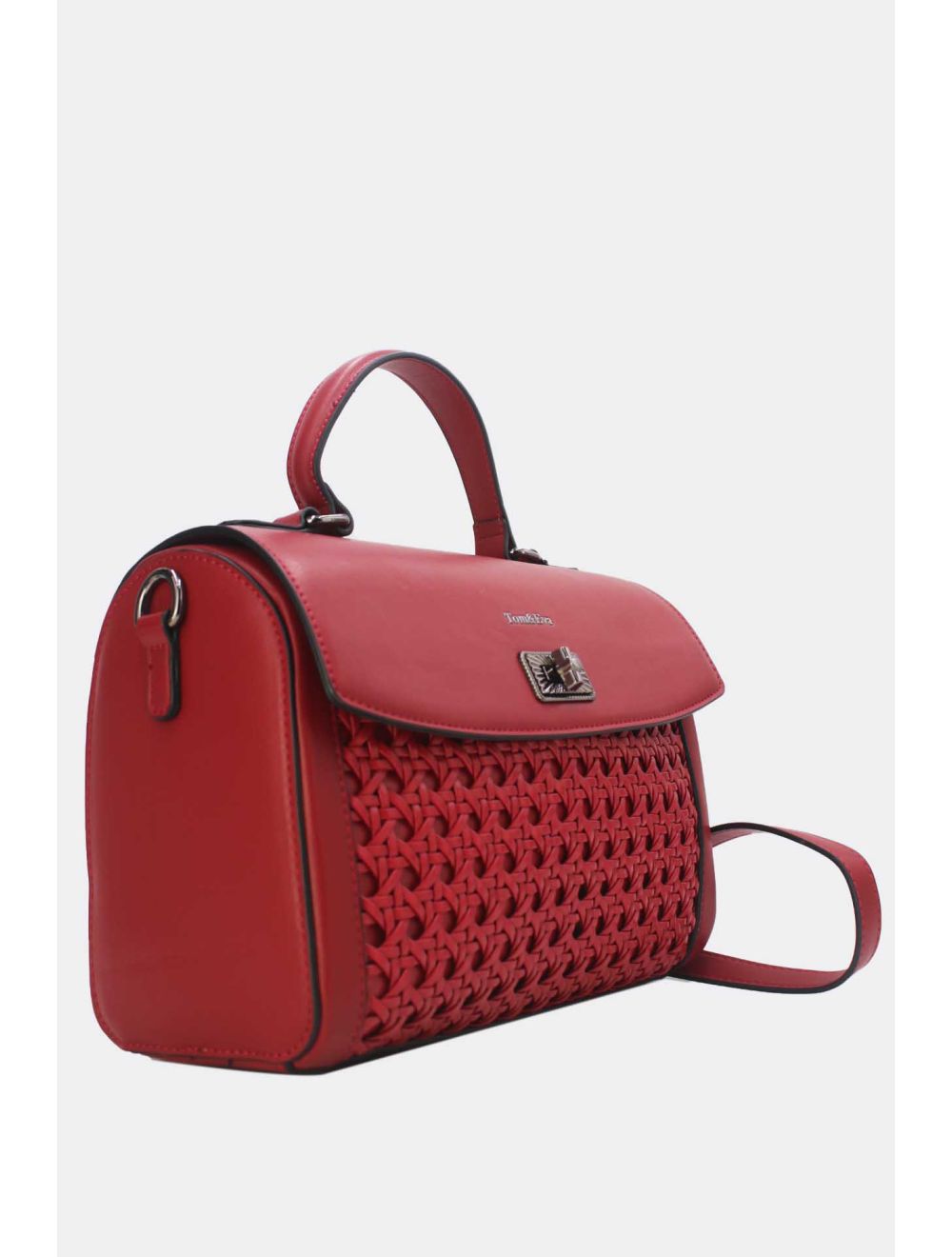 Tom&eva Sac à Main Effet Osier Tressé 24B-6033-Burgundy