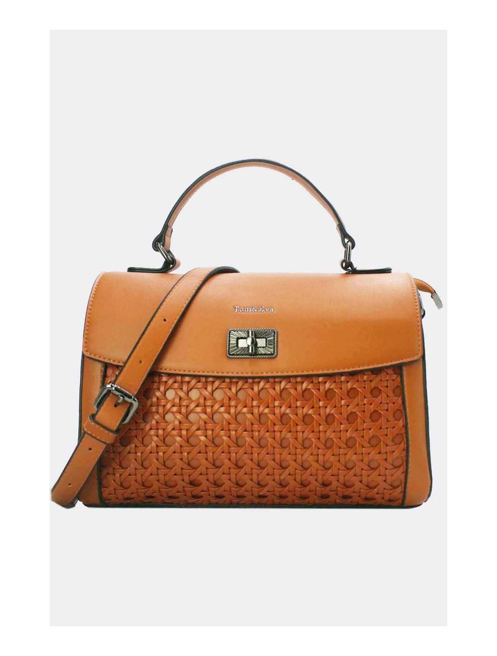 Tom&eva Sac à Main Effet Osier Tressé 24B-6033-Marron