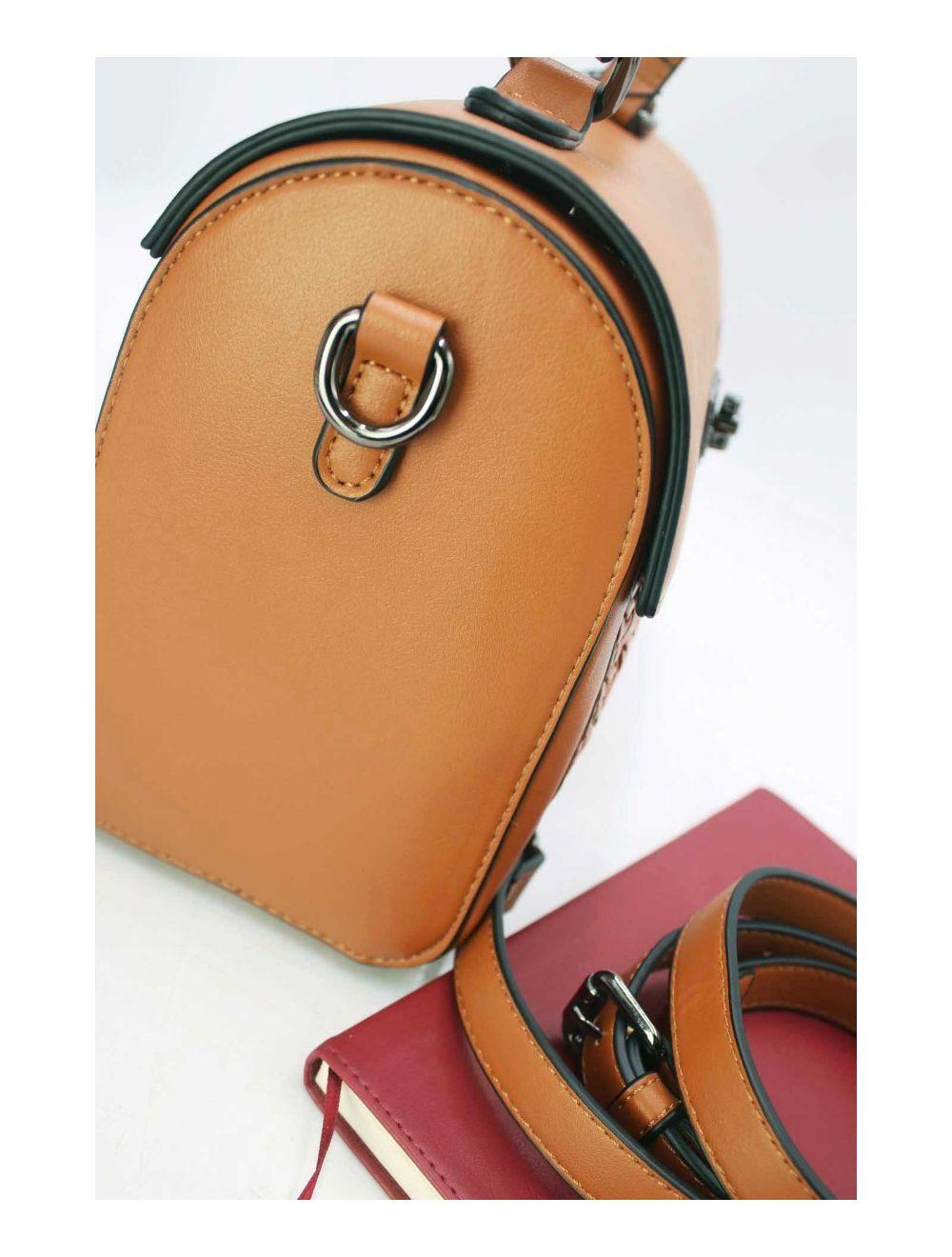 tom&eva Sac à Main Effet Osier Tressé 24B-6033-Marron