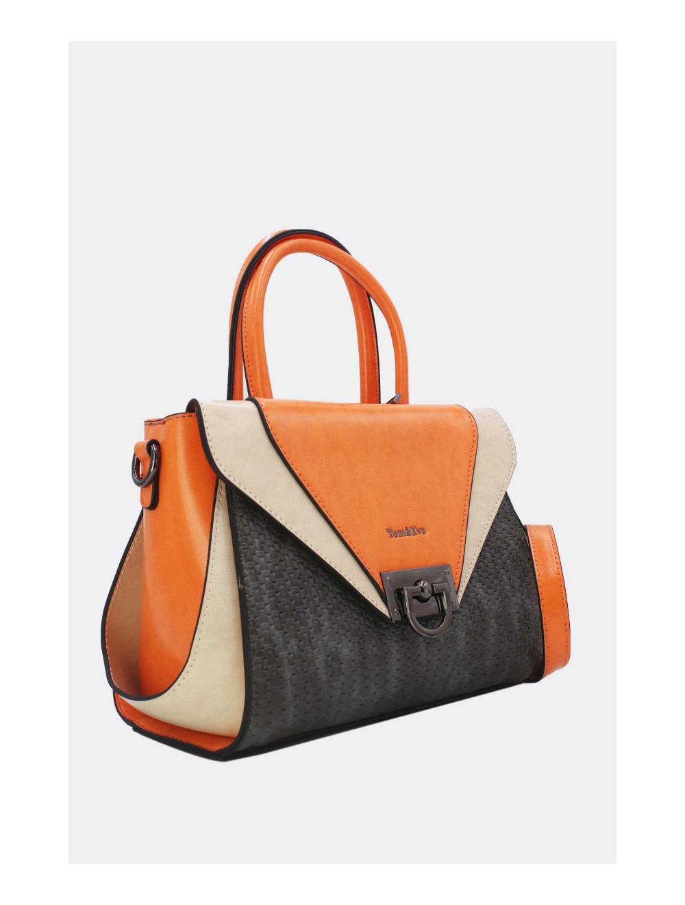 tom&eva Sac à Main Effet Paille 24B-6117-Grey/White