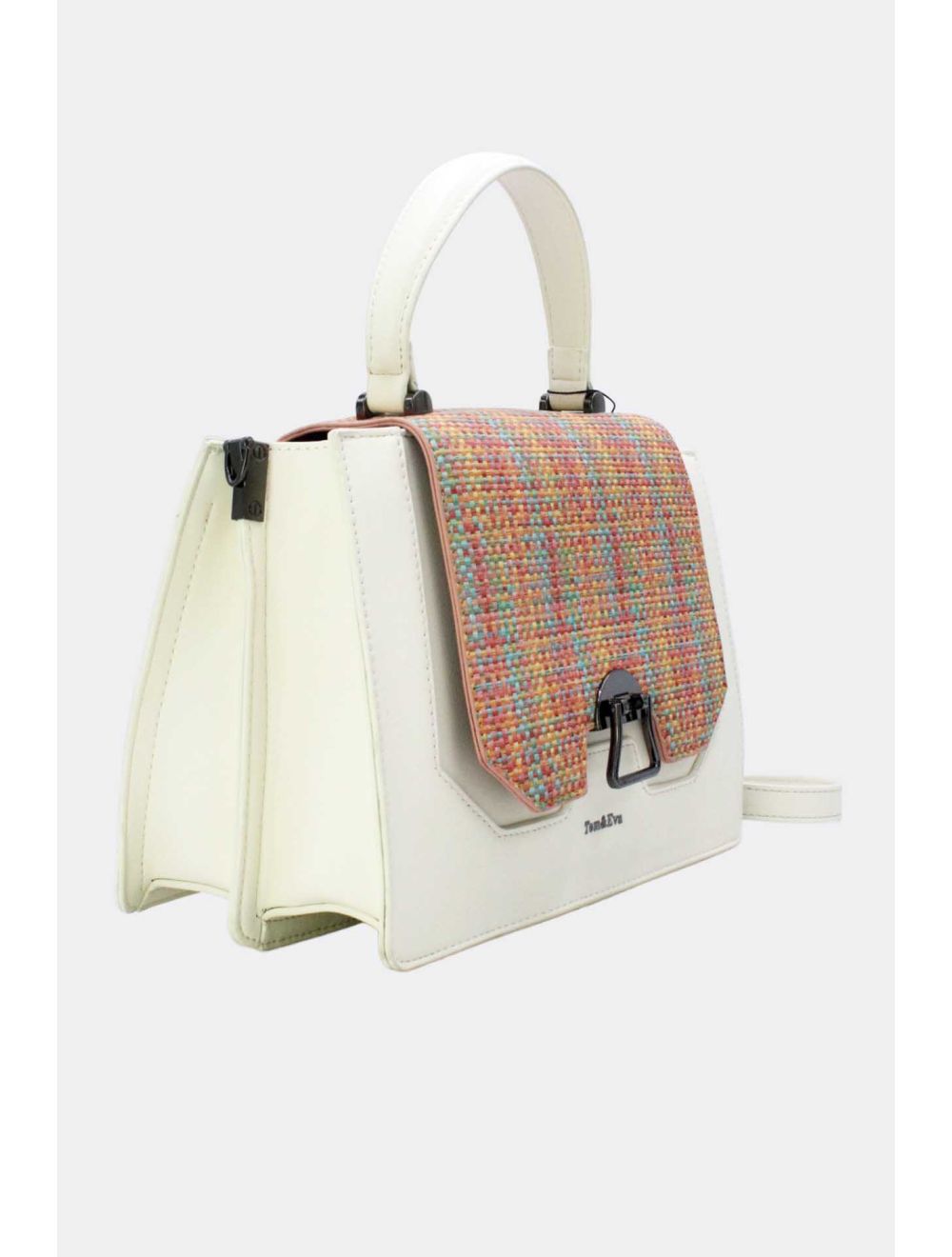 Tom&eva Sac à Main Effet Paille 24B-6129-Beige/orange