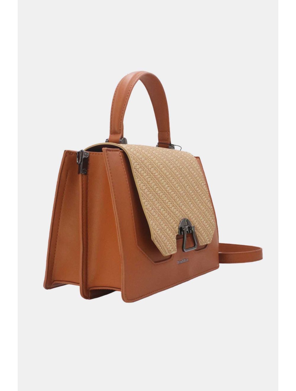 Tom&eva Sac à Main Effet Paille 24B-6129-Brown/apricot