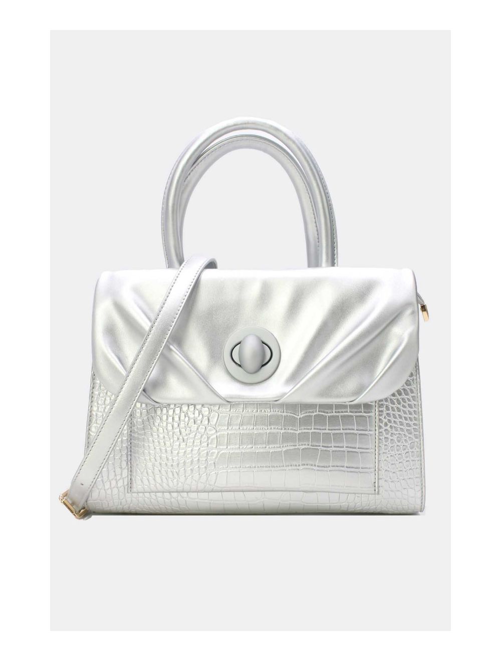 Tom&eva Sac à Main Effet Python Chic Et Vintage 24B-5898-Argent