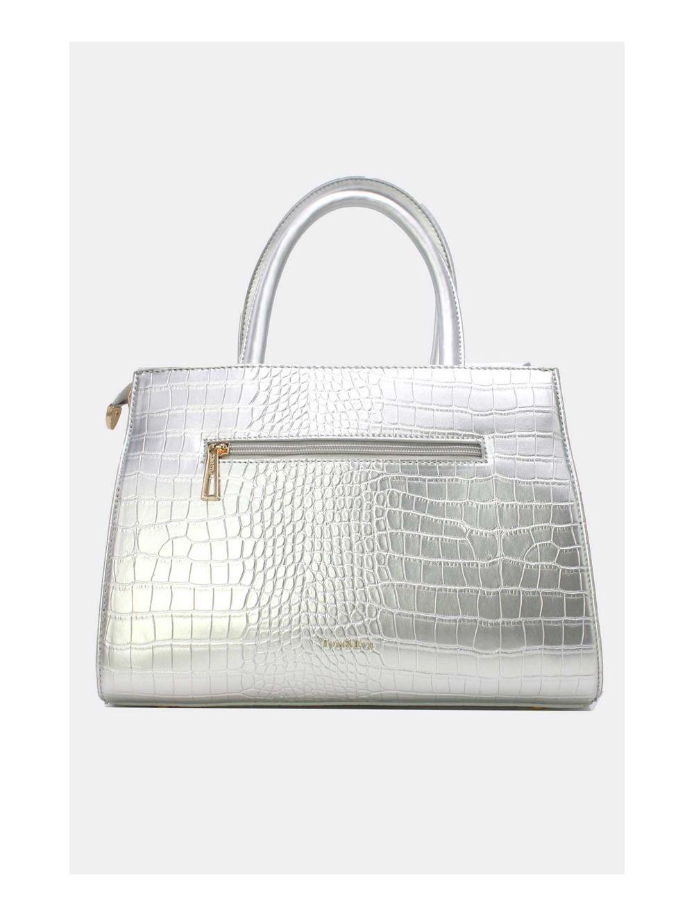 Tom&eva Sac à Main Effet Python Chic Et Vintage 24B-5898-Argent