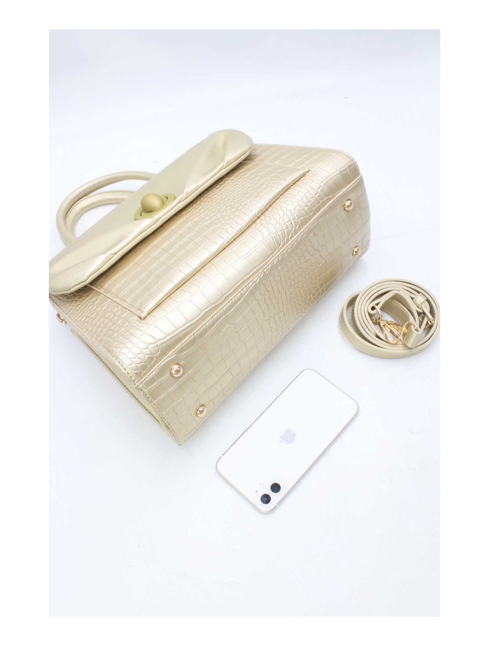 tom&eva Sac à Main Effet Python Chic et Vintage 24B-5898-Doré