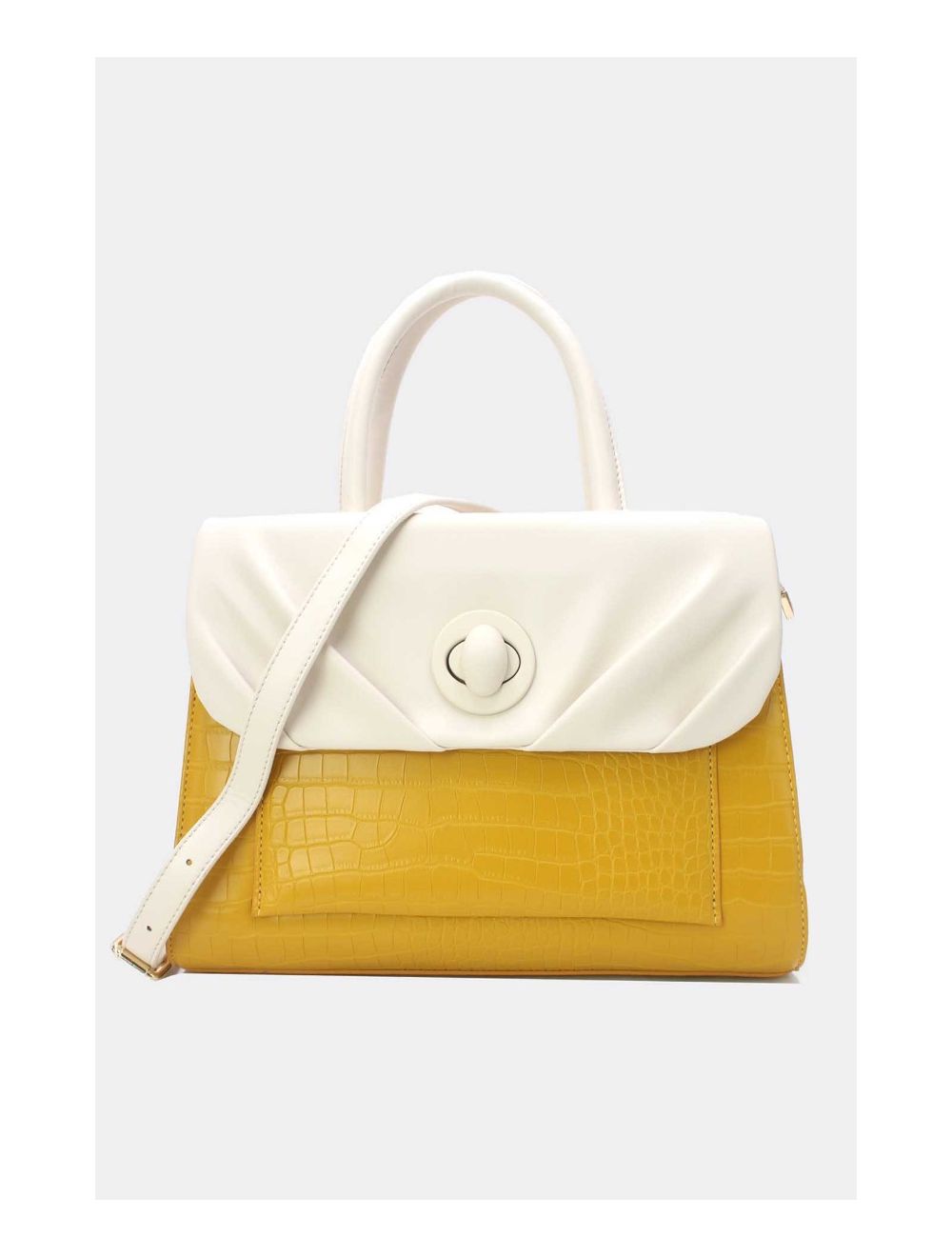 Tom&eva Sac à Main Effet Python Chic Et Vintage 24B-5898-Jaune