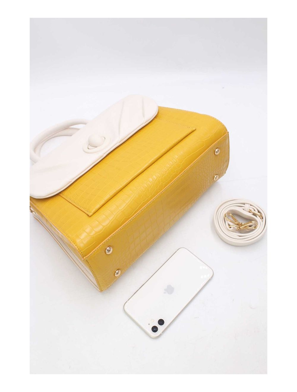 tom&eva Sac à Main Effet Python Chic et Vintage 24B-5898-Jaune