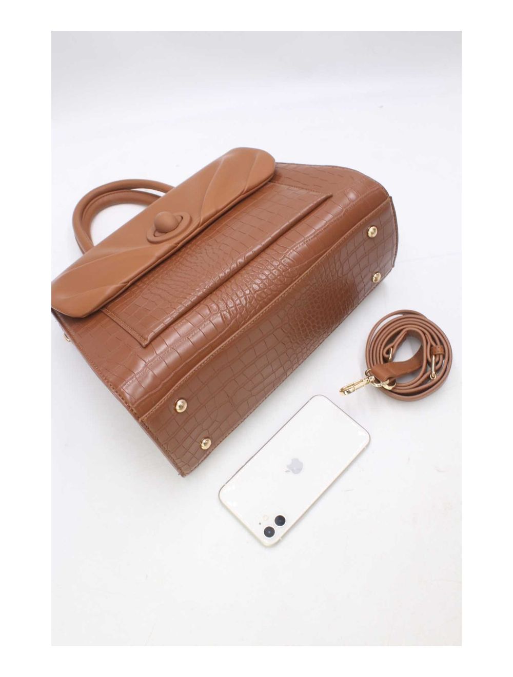 tom&eva Sac à Main Effet Python Chic et Vintage 24B-5898-Marron