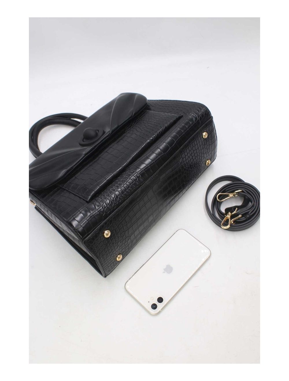 tom&eva Sac à Main Effet Python Chic et Vintage 24B-5898-Noir