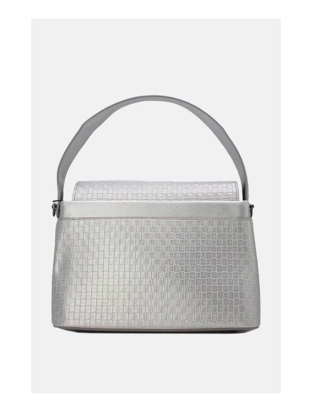 Tom&eva Sac à Main Effet Tissus Tressé 24B-6125-Argent