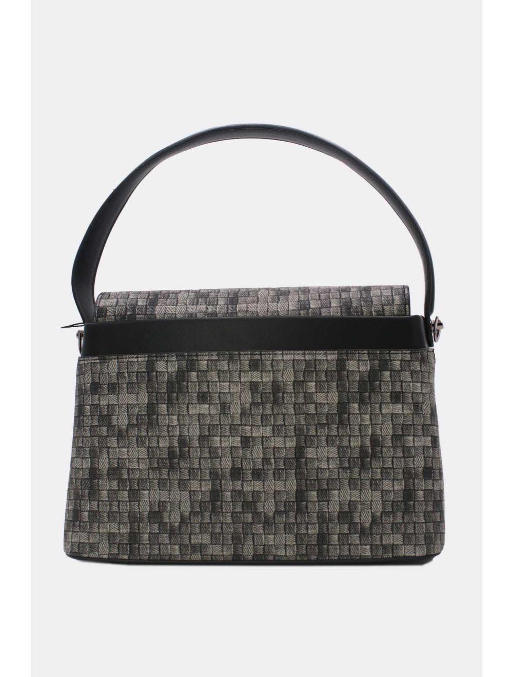 Tom&eva Sac à Main Effet Tissus Tressé 24B-6125-Noir