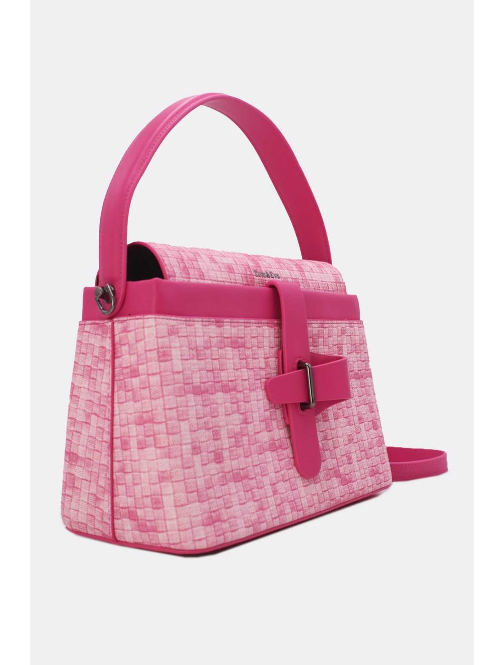 Tom&eva Sac à Main Effet Tissus Tressé 24B-6125-Pink