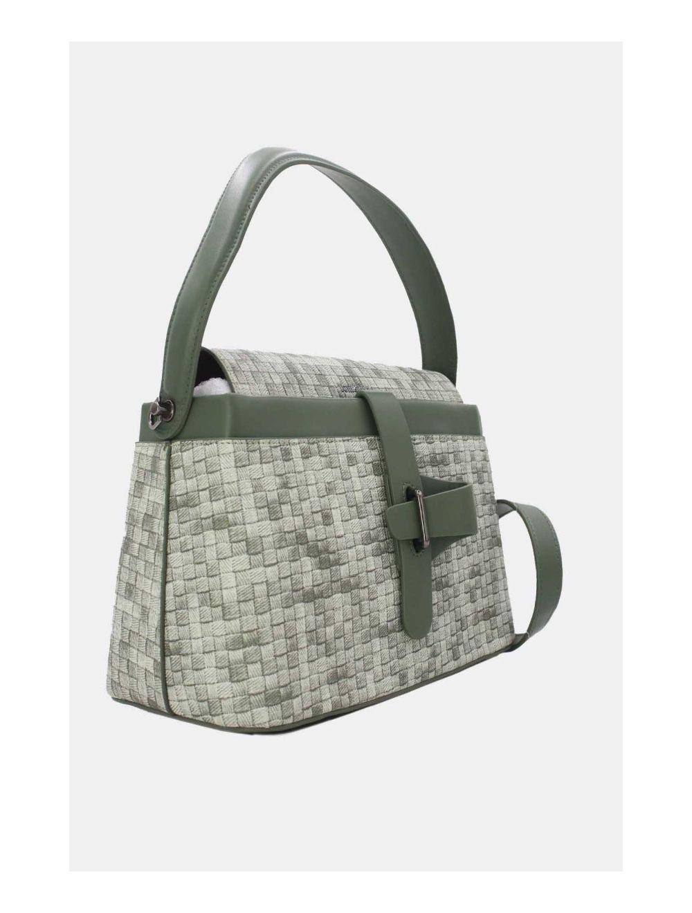 Tom&eva Sac à Main Effet Tissus Tressé 24B-6125-Vert